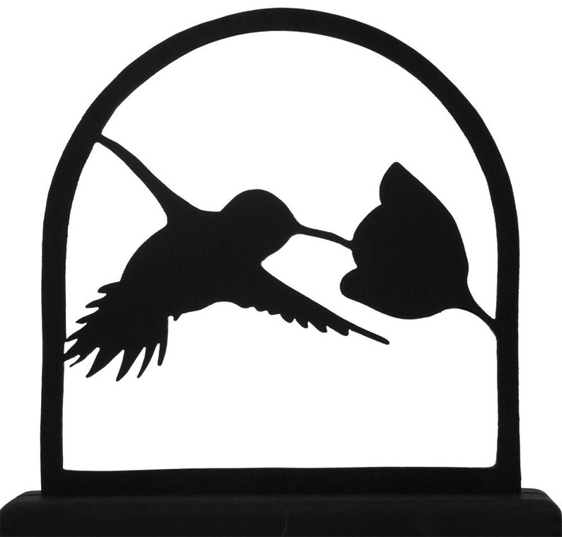 Hummingbird Sampling a Flower Handmade Wood Silhouette SBIR018 image 1