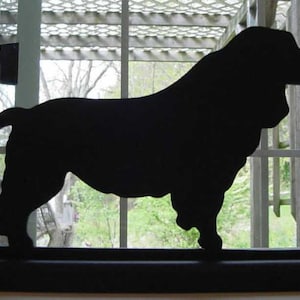Cocker Spaniel Handmade Wood Display Black Silhouette Decoration with a Base for Easy Display on a Windowsill, Bookcase or Desk - SADD001