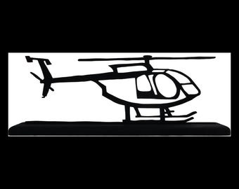 Wooden McDonnell MD 500 Helicopter Decor Silhouette | Handcrafted Military & Aviation Art - TRF1