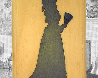 Handmade Victorian Lady Silhouette Wood Wall Art Plaque, Vintage Decor
