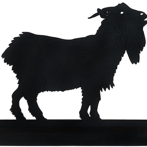 Billy Goat Wood Silhouette Farm Animal Decoration with Base Handmade Rustic Home Decor SAFC001