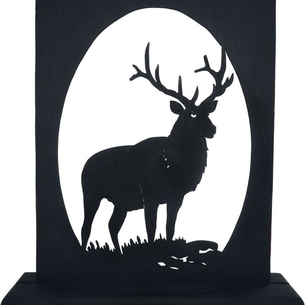 Alert Elk Handmade Wood Decorative Display Silhouette  sawn002