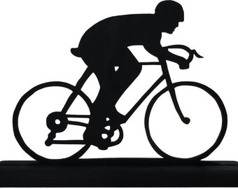 Modern Bicyclist Racer Handmade Wood Silhouette - strb002