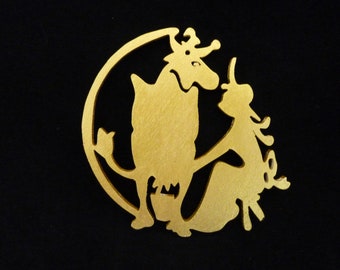 Eight Maids Milking 12 Days of Christmas | Handcrafted Wood Gold Ornament