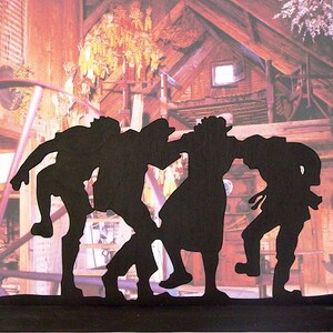 Handmade Wood Dancing Silhouette – Group Stomping | Rustic Home Decor - GRP4