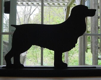 Silueta de perro Springer Spaniel Inglés de madera hecha a mano, decoración del hogar - ADD6