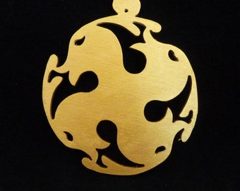 Four Calling Birds Wooden Ornament | Hand-Painted Gold, 12 Days Christmas