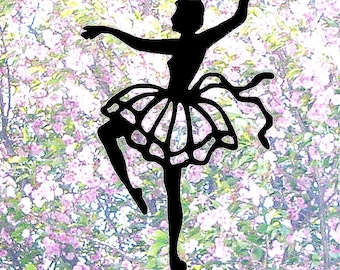 Ballerina Silhouette Wooden Decor | Hand Cut Black Dance Art | Ballet Dancer Gift - WMN18