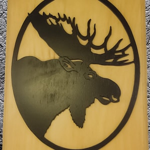 Majestueuze elandkop handgemaakte houten silhouet muur hangende kunst