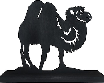 Bactrian Asian Camel Silhouette Wooden Decor, Handmade Animal Theme  Art -AWA1