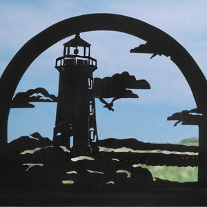 Lighthouse on the Rocky Shore Handmade Decorative Wood Silhouettes sntl007 image 5