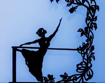 Handmade Ballerina Wooden Silhouette | Victorian Bower Design, USA Made - WMN16