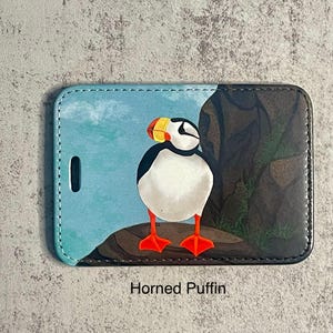 Puffin Gepäckanhänger, Kunstleder, Auswahl aus 3 verschiedenen Designs, Originalkunstwerk, Einzeln erhältlich Bild 4