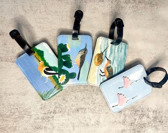 Vogel Kunst Gepäckanhänger, Kunstleder, Wählen Sie aus 4 verschiedenen Designs, Original Kunstwerk