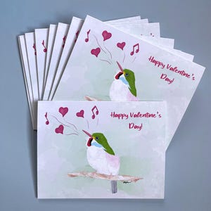 Cuban Tody bird Valentine’s Day Card | Set of 8 or Single Card | Original Art | Blank Inside | Matching Envelopes | Cute Bird