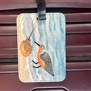 Bagageetikett med fågelmotiv, konstläder, välj mellan 4 olika designer, originalkonstverk bild 14