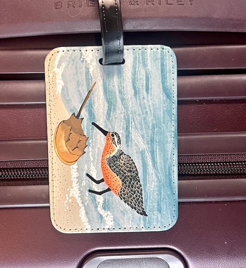 Bagageetikett med fågelmotiv, konstläder, välj mellan 4 olika designer, originalkonstverk bild 14