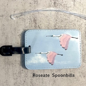 Bagageetikett med fågelmotiv, konstläder, välj mellan 4 olika designer, originalkonstverk bild 4
