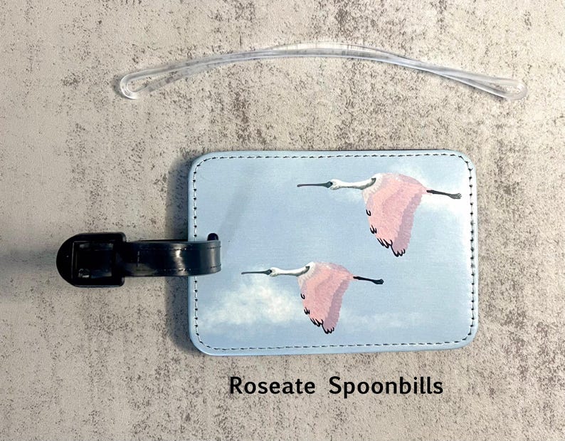 Bagageetikett med fågelmotiv, konstläder, välj mellan 4 olika designer, originalkonstverk bild 4