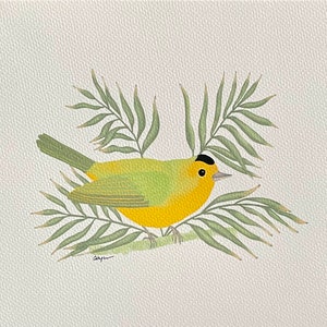 Wilson&#39;s Warbler Art Print | 8.5 x 11 | Bird Wall Decor | From Original Illustration | Unframed