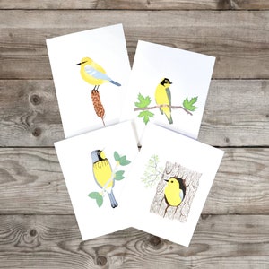Bird Notecard Set | Featuring 4 Original Warbler Drawings | 8 Blank Cards & Envelopes