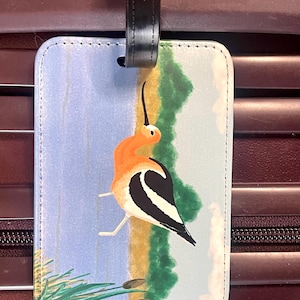 Bagageetikett med fågelmotiv, konstläder, välj mellan 4 olika designer, originalkonstverk bild 12
