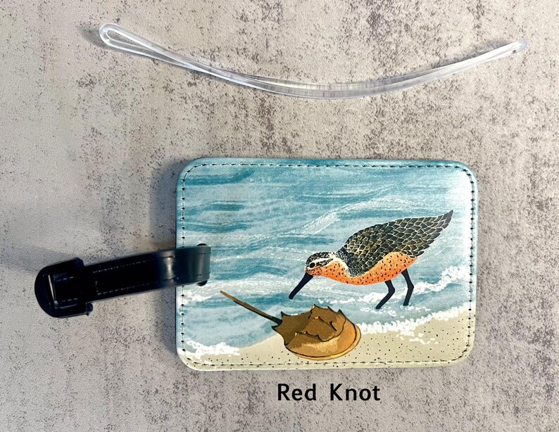 Bagageetikett med fågelmotiv, konstläder, välj mellan 4 olika designer, originalkonstverk bild 5