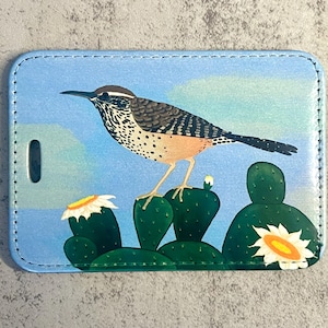 Bagageetikett med fågelmotiv, konstläder, välj mellan 4 olika designer, originalkonstverk bild 7