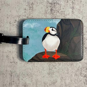 Puffin Gepäckanhänger, Kunstleder, Auswahl aus 3 verschiedenen Designs, Originalkunstwerk, Einzeln erhältlich Bild 7