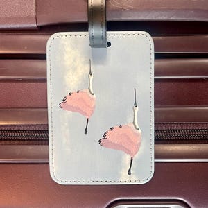 Bagageetikett med fågelmotiv, konstläder, välj mellan 4 olika designer, originalkonstverk bild 13