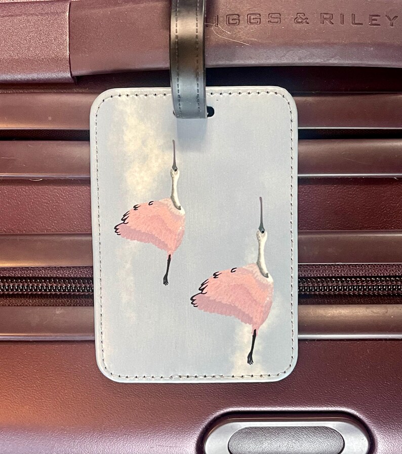 Bagageetikett med fågelmotiv, konstläder, välj mellan 4 olika designer, originalkonstverk bild 13