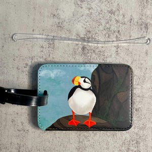 Puffin Gepäckanhänger, Kunstleder, Auswahl aus 3 verschiedenen Designs, Originalkunstwerk, Einzeln erhältlich Bild 10