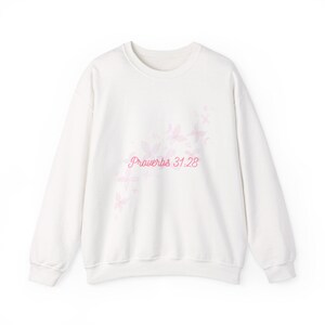 Bible Verse Sweatshirt, Mother's Day Gift, Christian Crewneck Jumper, Religious Apparel, Inspirational Top, Unisex Religious Clothing