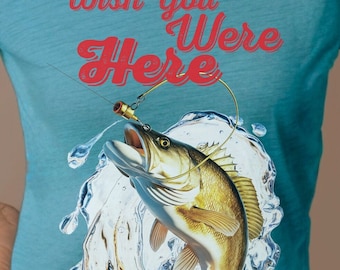 Wish You Were Here Bass Tee, Bass Fishing, Gift For Fisher, Graphic, Gift, Unique, Nature, Retro, Gifts for Dad, Wilderness, Fun, Camping