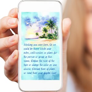 Wishing You Were Here-kaart met serene strandscène | Perfect voor het verzenden van attente berichten en/of groeten | Stuur een oprecht bericht