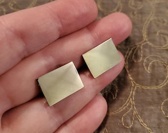 Vintage Silver Rectangle Cufflinks, vintage cuff links, silver tone unsigned vintage cufflinks