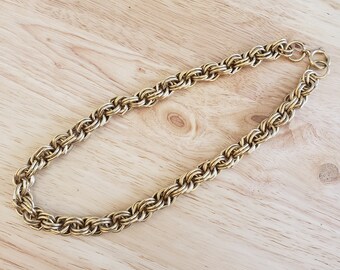 Vintage Gold Tone Chain Necklace, 17 inch necklace, gold tone necklace, chunky necklace