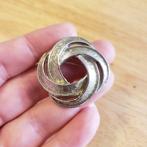 Vintage Knot Brooch, love knot, silver tone brooch, vintage brooch