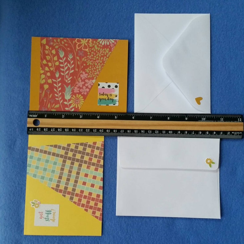 Three Handmade Greeting Cards today is your day encouragement cards blank cards she who is brave is free get stuff done