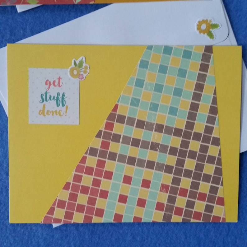 Three Handmade Greeting Cards today is your day encouragement cards blank cards she who is brave is free get stuff done