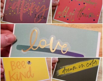 Five Handmade Cards, encouragement cards, just because cards, greeting cards, blank cards, handmade cards set