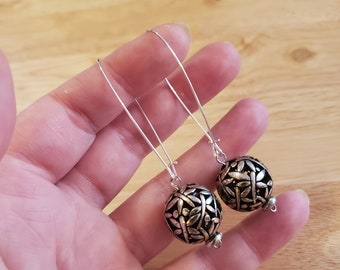 Handmade Dragonfly Earrings, silver plated earrings, 2.75 inch dangle earrings, statement earrings, handmade earrings