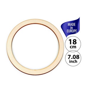 Grote houten ring om op te hangen, 3/4 krans blanco houten frames voor macrame, laser gesneden hoepel, Dreamcatcher ring, ronde baby mobiele frame DIY afbeelding 1