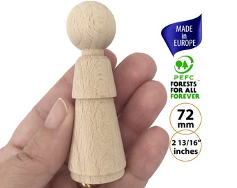 Wooden Unfinished Angel Fairy Peg Dolls, Blank Pegdolls to Paint, Christmas Peg Doll Nativity, Large Pegdoll People, Wood Play Loose Parts