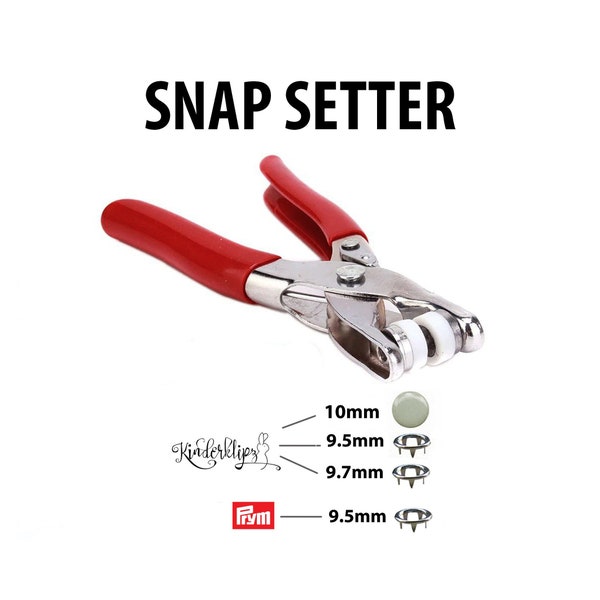 1 Metal Snap Plier 9.5mm Prong and 10mm Cap Snaps, Snap Fastener Tool Size 15, Metal Snap Hand Press, Snap Attacher, Setting Fastener Tool