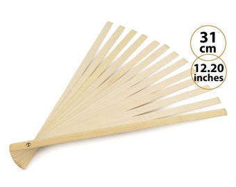 1 lungo ventaglio in legno, bastoncini pieghevoli fai da te, telaio per ventaglio manuale, base per ventaglio in bambù da personalizzare, crea i tuoi ventagli di piume di struzzo