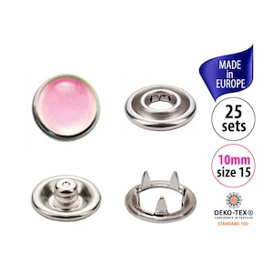 Pink Pearl Snaps Size 15, Cowgirl Snaps for Shirts, Western Pearl Snap Buttons, Decorative Pearl Snap Fasteners, Cowboy Shirts Buttons