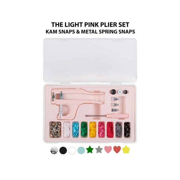 1 Pinkes KAM Snap Tool Kit, Druckknopf-Werkzeug für KAM und Metallfederverschlüsse, KAM Snap Zange, Leder Snap Tool, Snap Setter