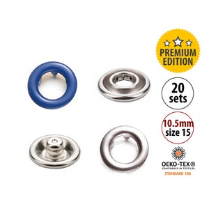 Kit De 200 Boutons Pression Métal 9,5mm Avec Pince - 10 Couleurs Pour Couture Bébé, Vêtements, Sacs Et Bricolage