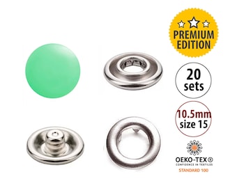 20 boutons-pression en métal taille 15, boutons-pression colorés en métal, boutons-pression de 10,5 mm pour vêtements, boutons-pression, boutons-pression en métal KAM B19 en jersey